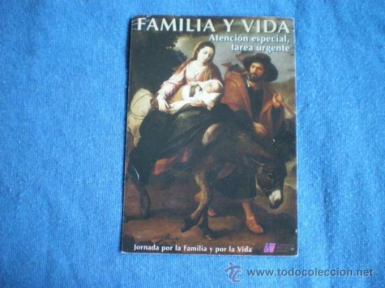 Cartes Postales: ESTAMPA RECORDATORIO FAMILIA Y VIDA CON ORACION POR LA VIDA