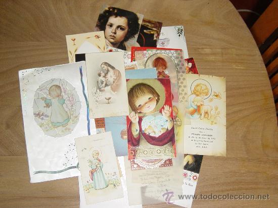 Cartes Postales: LOTE DE 35 RECORDATORIOS DE COMUNION DE DISTINTOS A&Ntilde;OS