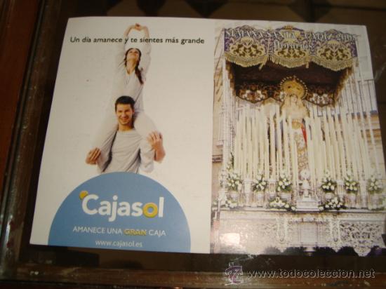 Cartoline: estampa virgen de la luz, con itinerario procesional semana santa 2008