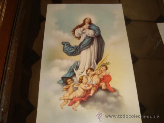 Cartoline: antigua estampa de virgen inmaculada concepcion, escrita por detras, carta curiosa, 1967