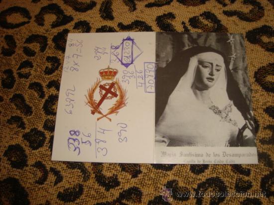 Postkarten: estampa virgen, maria santisima de los desamparados, cadiz, por detras es calendario, 2002