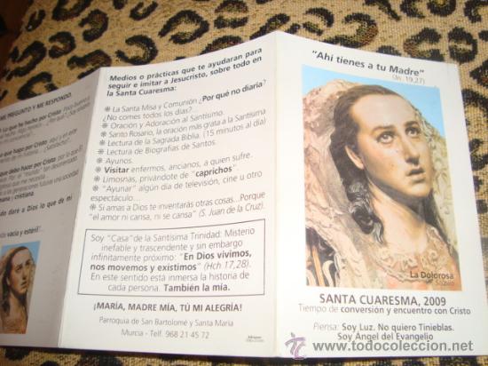 Postkarten: estampa virgen, santa cuaresma 2009