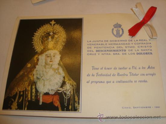 Postales: estampa  virgen con lazos, junta de gobierno virgen de los dolores  cristo del descendimiento