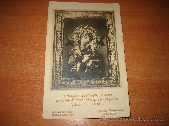 Postkarten: NUESTRA SE&Ntilde;ORA DEL PERPETUO SOCORRO CON CORONA DE ORO  Y PEDRERIA  REGALADA POR LOS ARCHICOFRADES DE