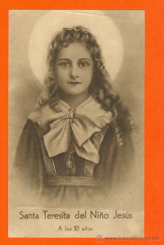 Postales: Antiquisima estampa de Santa Teresita del Ni&ntilde;o Jes&uacute;s. A los 10 a&ntilde;os