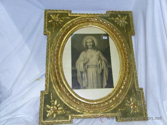 Postales: MARCO ANTIGUO CON ESTAMPA RELIGIOSA - Foto 1