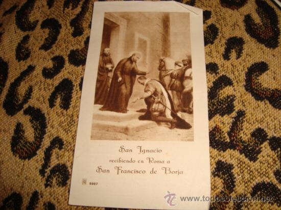 Postcards: san ignacio recibiendo en roma a san francisco de borja
