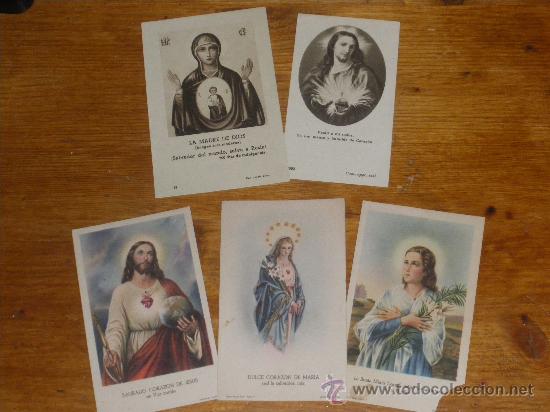 Postales: 5 ESTAMPAS RELIGIOSAS, PETICION DE CANONIZACIONES Y NOVENAS.