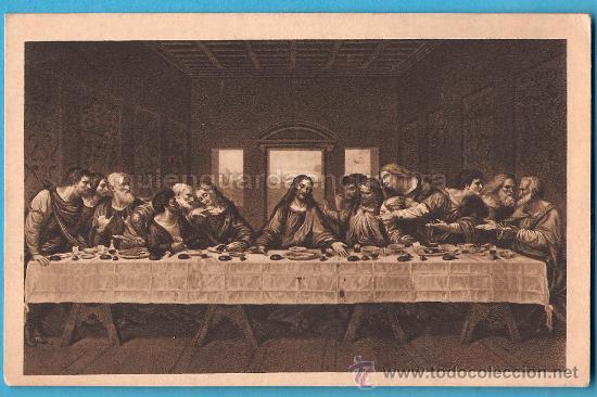 Postales: La sagrada Cena, antigua postal de AHB, HBA n&ordm; 6, sin uso