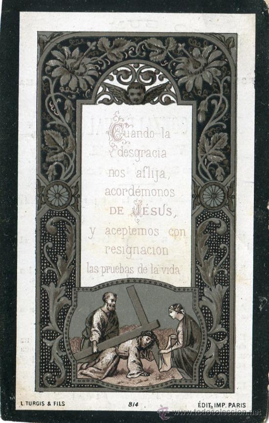 Postales: Recordatorio Defunci&oacute;n. M&aacute;laga 1889 - Foto 1