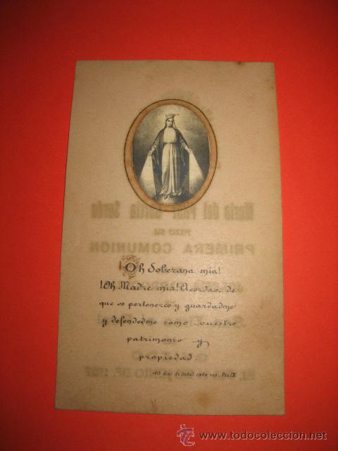 Postkarten: ANTIGUA ESTAMPA RECORDATORIO PRIMERA COMUNION IGLESIA SAN TIRSO EL REAL DE OVIEDO 1927
