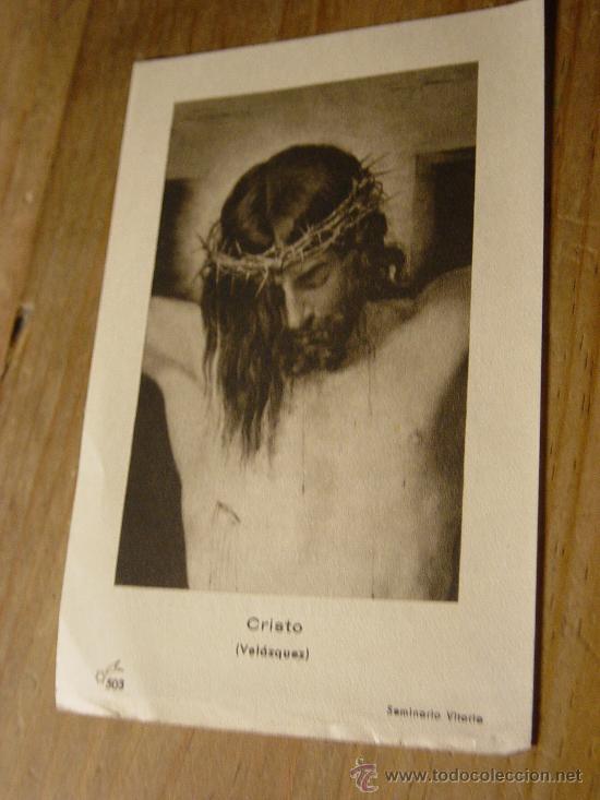 Cartes Postales: ESTAMPA DEL CRISTO DE VELAZQUEZ CON ORACION DE INVOCACIONES. PARROQUIA DE ESTEPONA 1958