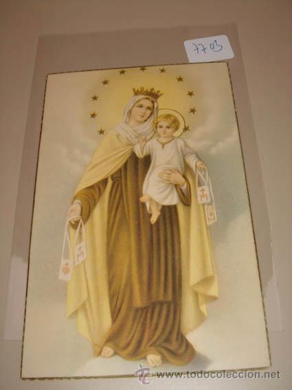 Postales: Postal antigua estampa de Virgen y ni&ntilde;o Jes&uacute;s.