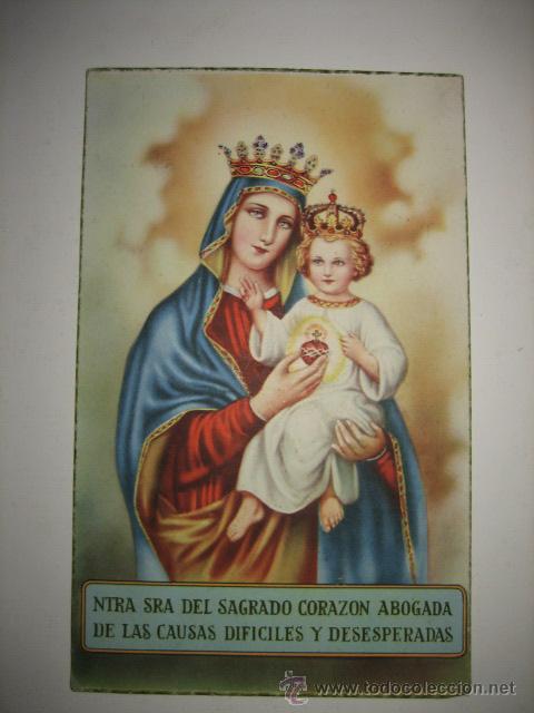 Cartes Postales: NTRA SRA DEL SAGRADO CORAZON ABOGADA DE LAS CAUSAS DIFICILES Y DESESPERADAS