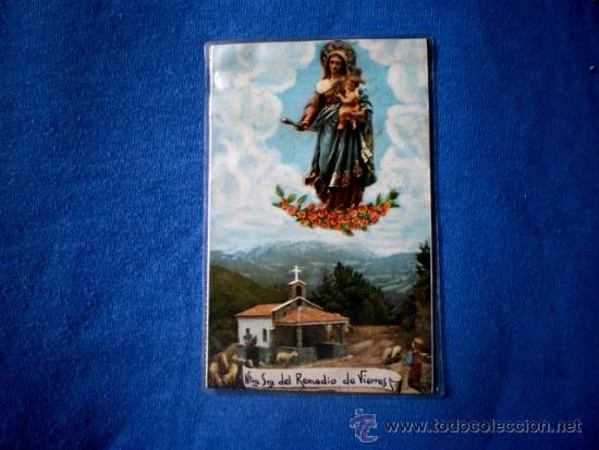 Postales: ESTAMPA RECORDATORIO NUESTRA SE&Ntilde;ORA DEL REMEDIO DE VIERRES SERRAPIO PLASTIFICADA CON ORACION