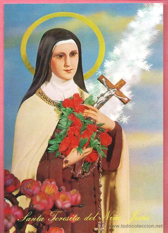 Postales: postal - santa teresita ni&ntilde;o jesus - n&ordm; 15 - edicion titulo amarillo - ed.esc.oro - nueva - a&ntilde;o 1974