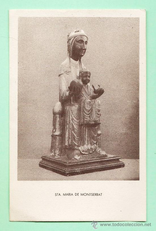 Postais: estampa / recordatorio - sta. maria de montserrat - sin datos editor - a&ntilde;os 50