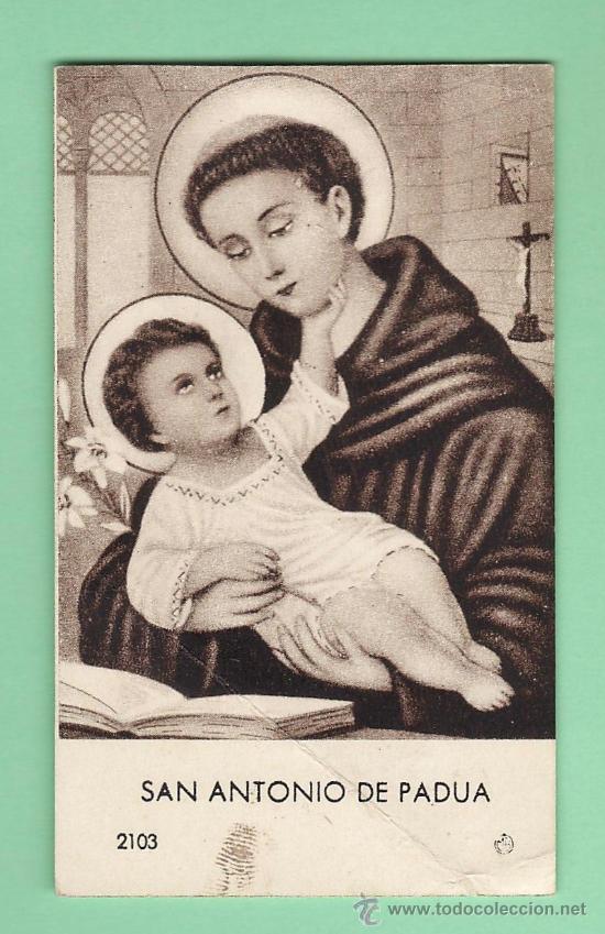 Postales: estampa / recordatorio - san antonio de padua - ed. casa ba&ntilde;eres - a&ntilde;os 50 / 60