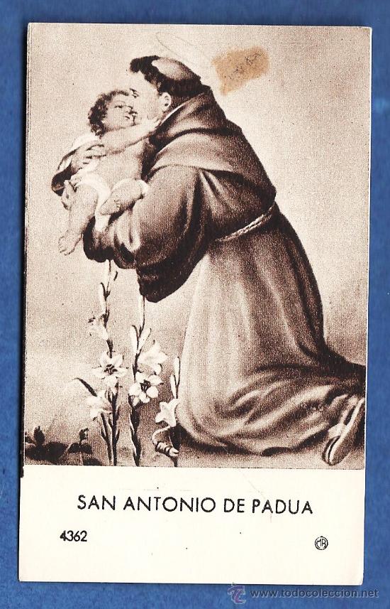 Postales: estampa / recordatorio - san antonio de padua - ed. casa ba&ntilde;eres - a&ntilde;os 50 / 60