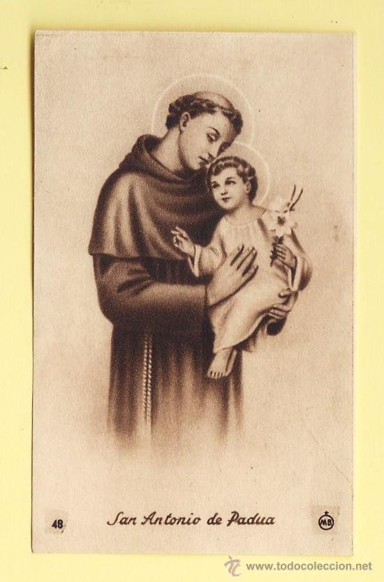 Postales: estampa / recordatorio - san antonio de padua - ed. mb - a&ntilde;os 50