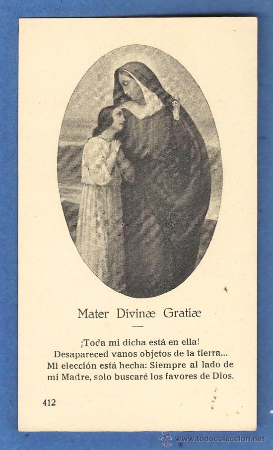 Cartoline: estampa / recordatorio - virgen maria - ed. casa ba&ntilde;eres - a&ntilde;os 50 / 60
