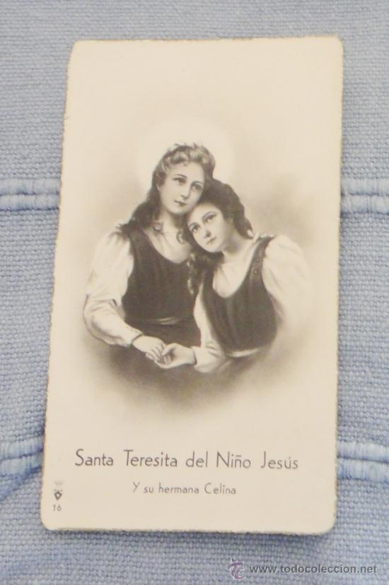 Postales: ESTAMPA SANTA TERESITA DEL NI&Ntilde;O JESUS Y SU HERMANA CELINA