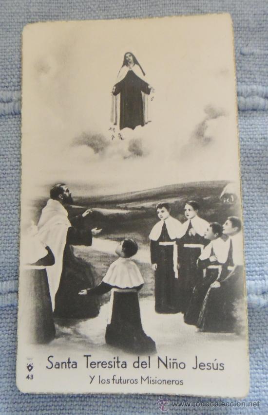 Postales: ESTAMPA SANTA TERESITA DEL NI&Ntilde;O JESUS Y LOS FUTUROS MISIONEROS