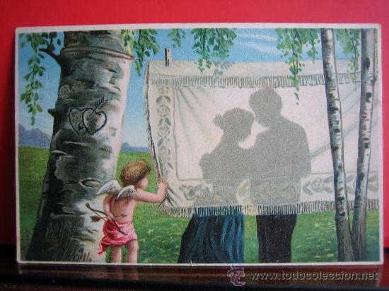 Postales: PRECIOSA POSTAL MODERNISTA - ART NOUVEAU  HACIA 1900 FELICITACION SAN VALENTIN
