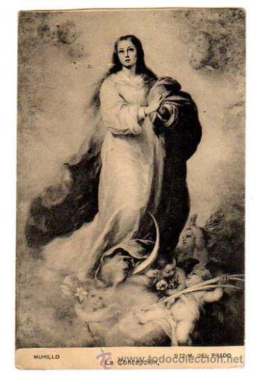 Postales: Postal religiosa.La Concepci&oacute;n. Murillo. Escrita. - Foto 1