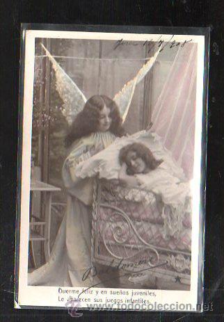 Postcards: TARJETA POSTAL RELIGIOSA. ANGEL DE LA GUARDA. DUERME Y SUE&Ntilde;A.