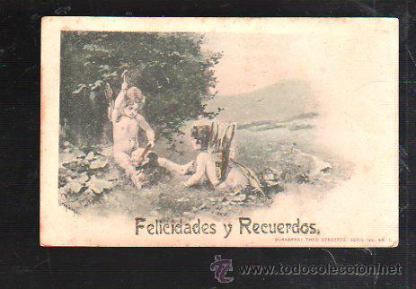 Postais: TARJETA POSTAL DE ANGELES. FELICIDADES Y RECUERDOS. NURNBERG.
