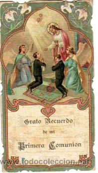 Postales: Recuerdo del mi primera comuni&oacute;n. 1915 - Foto 1