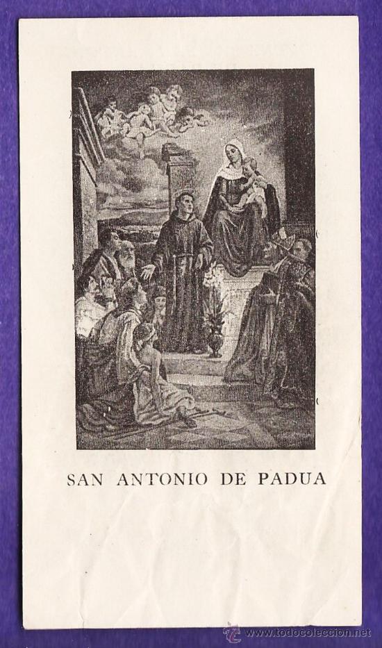 Postales: estampa - san antonio de padua - a&ntilde;os 60