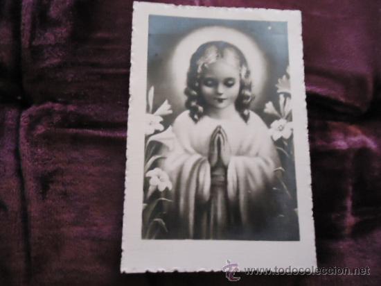 Cartes Postales: estampa fotografiaca virgen ni&ntilde;a, 1959 ver trasera , colegio maria auxiliadora