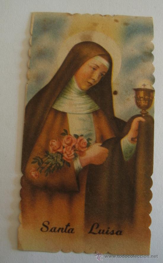 Postais: peque&ntilde;a estampa santa luisa (4x8cm aprox, a&ntilde;os 60 aprox)