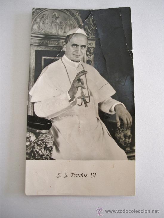 Postkarten: estampa religiosa s.s.paulus VI (6x11cm aprox, varias dobladuras)