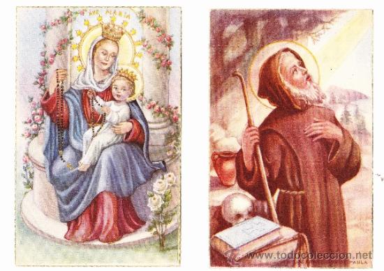 Postcards: 2 POSTALES RELIGIOSAS A&Ntilde;OS 50-60