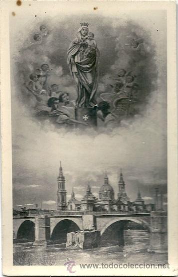 Postales: 6092H - RECUERDO DE ZARAGOZA- ANTIGUA POSTAL - VIRGEN Y TEMPLO DEL PILAR