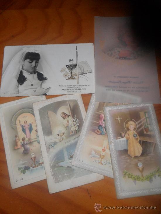 Postales: LOTE DE ANTIGUOS RECORDATORIOS DE COMUNION - Foto 1