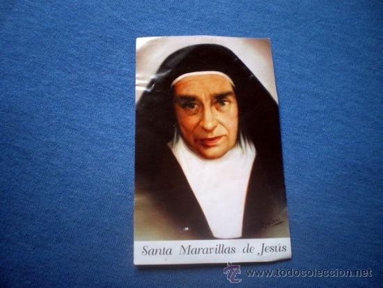 Cartoline: ESTAMPA RECORDATORIO SANTA MARAVILLAS DE JESUS CARMELITA DESCALZA CON ORACION