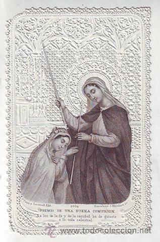 Postais: ESTAMPA RELIGIOSA: Premio de una buena Comuni&oacute;n.