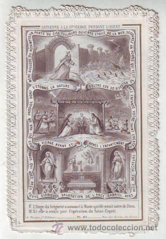 Postcards: ESTAMPA RELIGIOSA: Antienne a la Ste. Vierge pendant l'avent.