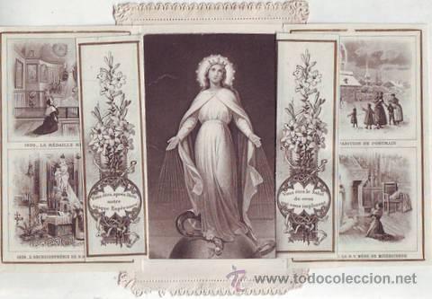 Postcards: ESTAMPA RELIGIOSA: Les Fruits B&eacute;nits du Dogme de L'Immacul&eacute;e Conception de Marie.