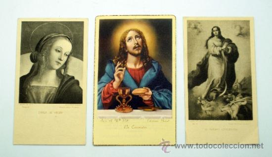 Postales: 2 estampa Ejercicios Espirituales y recordatorio defunci&oacute;n 1942 y 1950
