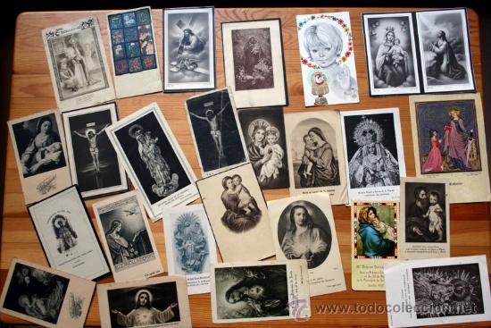 Postales: LOTE 25 ESTAMPAS, RECORDATORIOS&hellip; - Foto 1