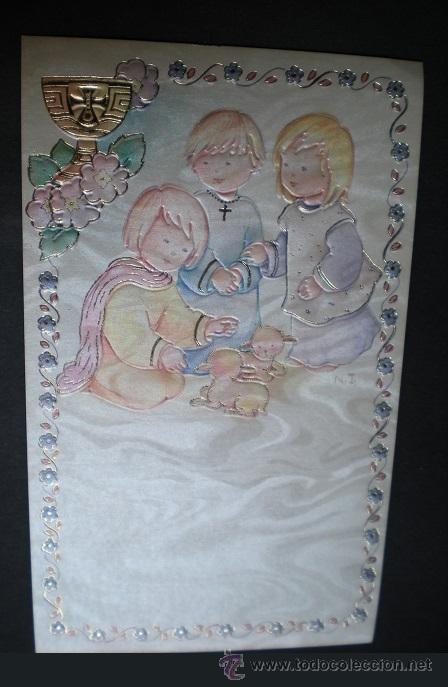 Postales: 4723 -RECORDATORIO EN RELIEVE -EDICIONES VIKINGO SERIE 7128 - 12,4X7,5 CM - ILUSTRA . JOSA