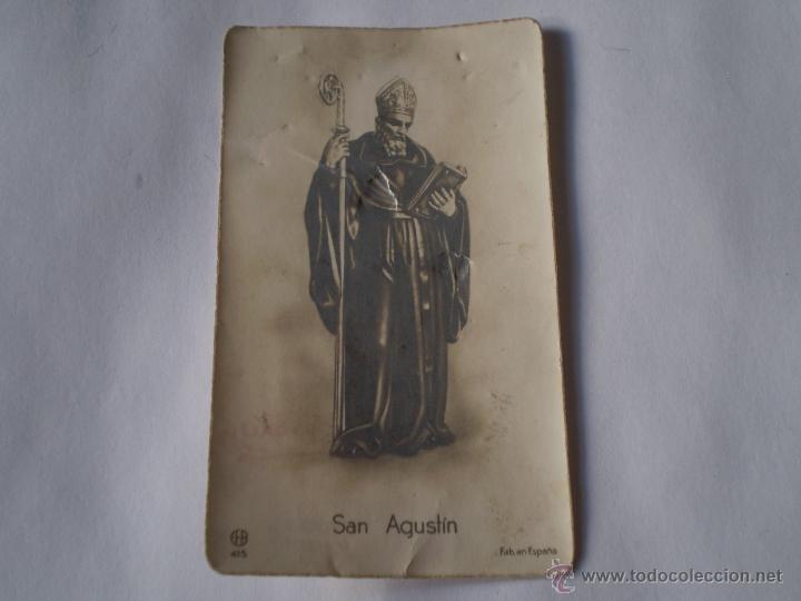 Postales: ANTIGUA IMAGEN SAN AGUSTIN.DEDICADA.