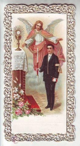Postales: RECUERDO DE LA PRIMERA COMUNION DEL NI&Ntilde;O JES&Uacute;S CHILLIDA Y BOLIVAR (1910, IGLESIA DE SAN IGNACIO)