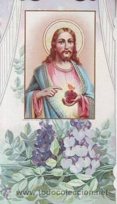 Postales: ESTAMPA RELIGIOSA: Sagrado Coraz&oacute;n (Palencia c. 1917)