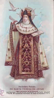 Postales: ESTAMPA RELIGIOSA: Verdadero Retrato de SANTA TERESA DE JESUS